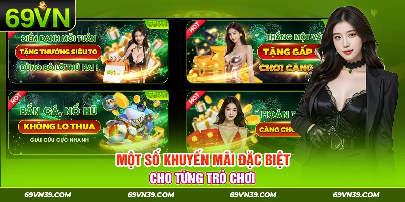 Một số khuyến mãi đặc biệt cho từng trò chơi